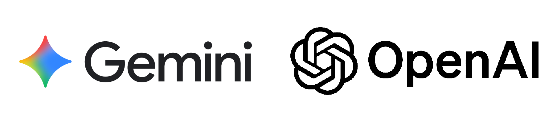 Gemini and OpenAI monochrome logos side by side
