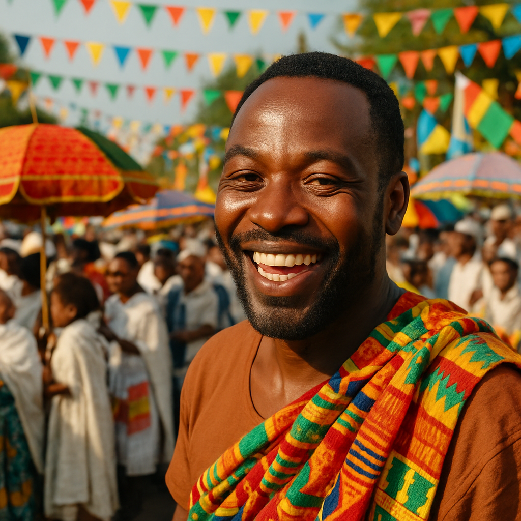 Portrait of Michael Osei, festival traveler