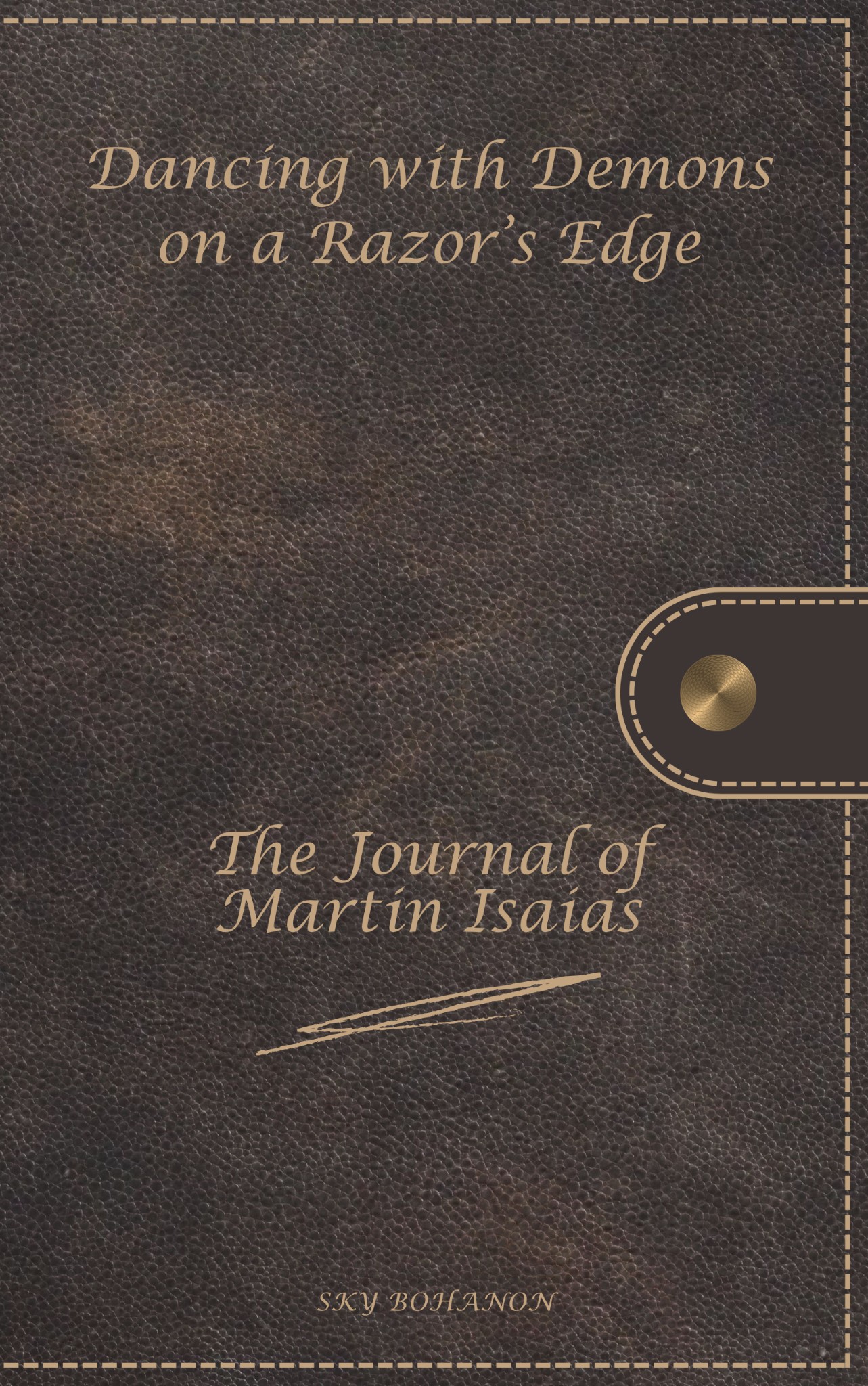 Book cover of 'Dancing with Demons on a Razor's Edge' by Sky. A spiritual, inviting design with mystical and indigenous motifs, soft pearly tones, and gentle contrast.