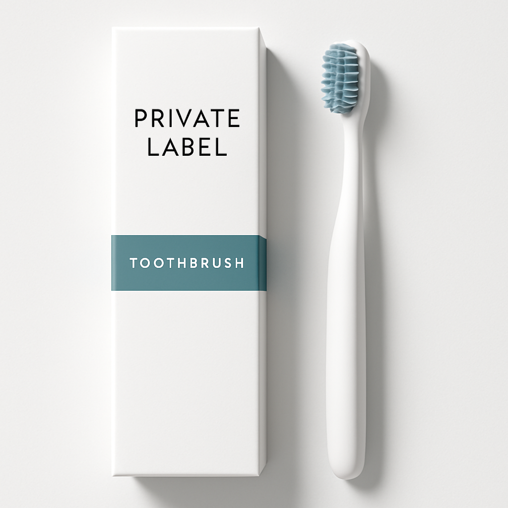 Custom private-label toothbrush with premium packaging