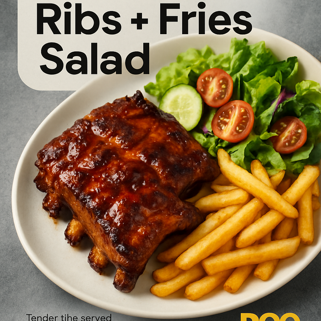 Ribs + Fries + Salad braai item