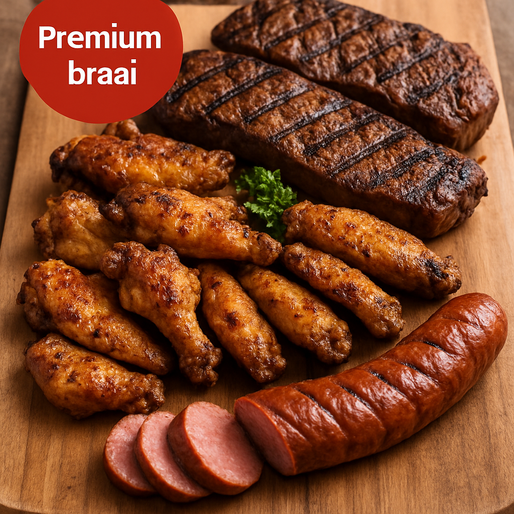 Beef x4 + 10 Wings + Sausage braai item