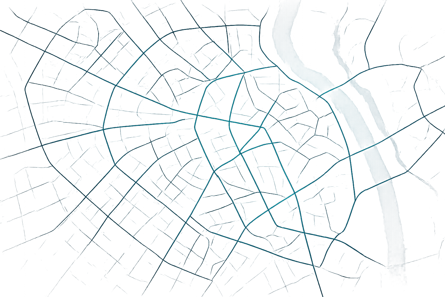 Stylized dark map showing the Kyiv Frontend Night venue location with a glowing pin marker