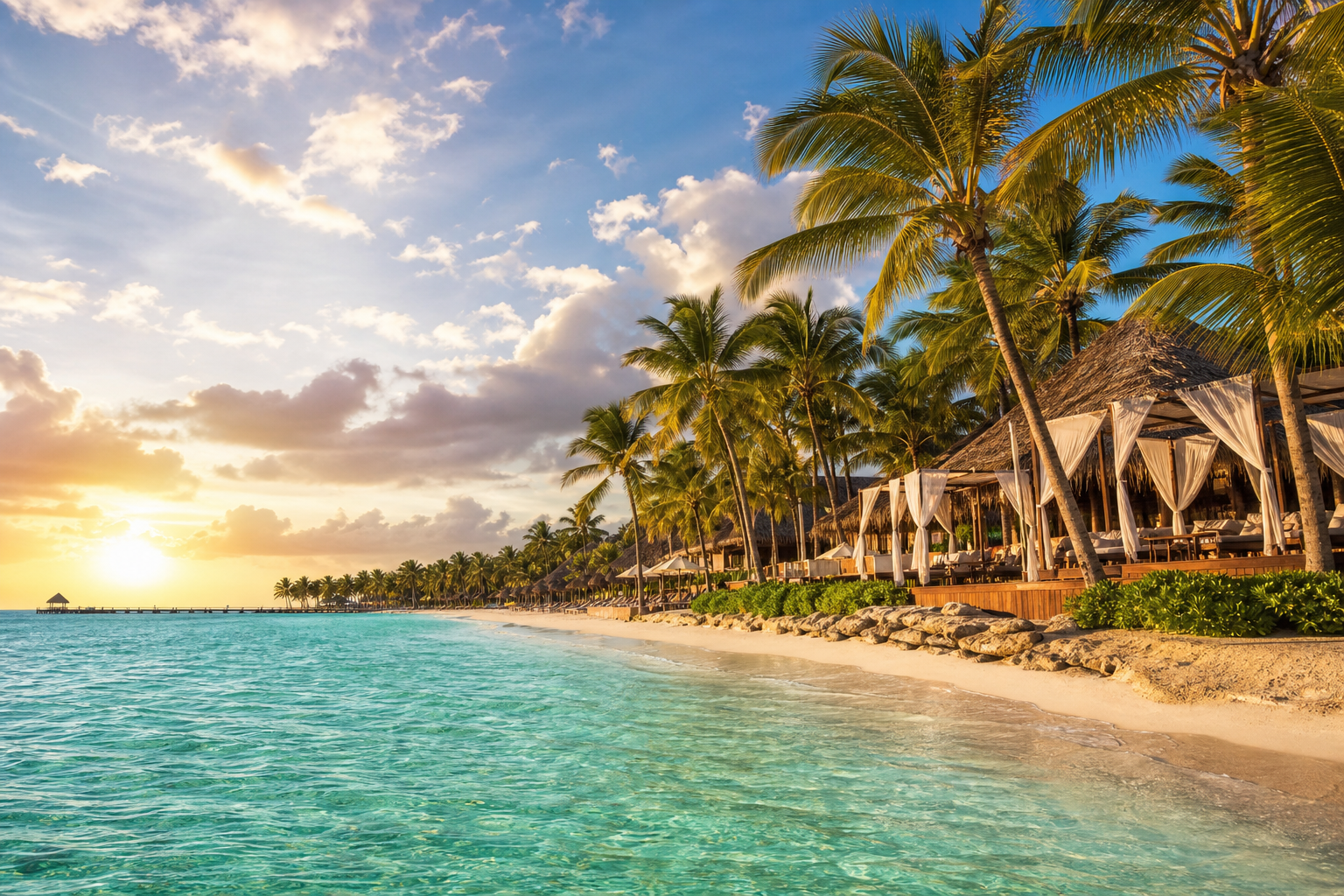 Punta Cana tropical destination with beach and island scenery