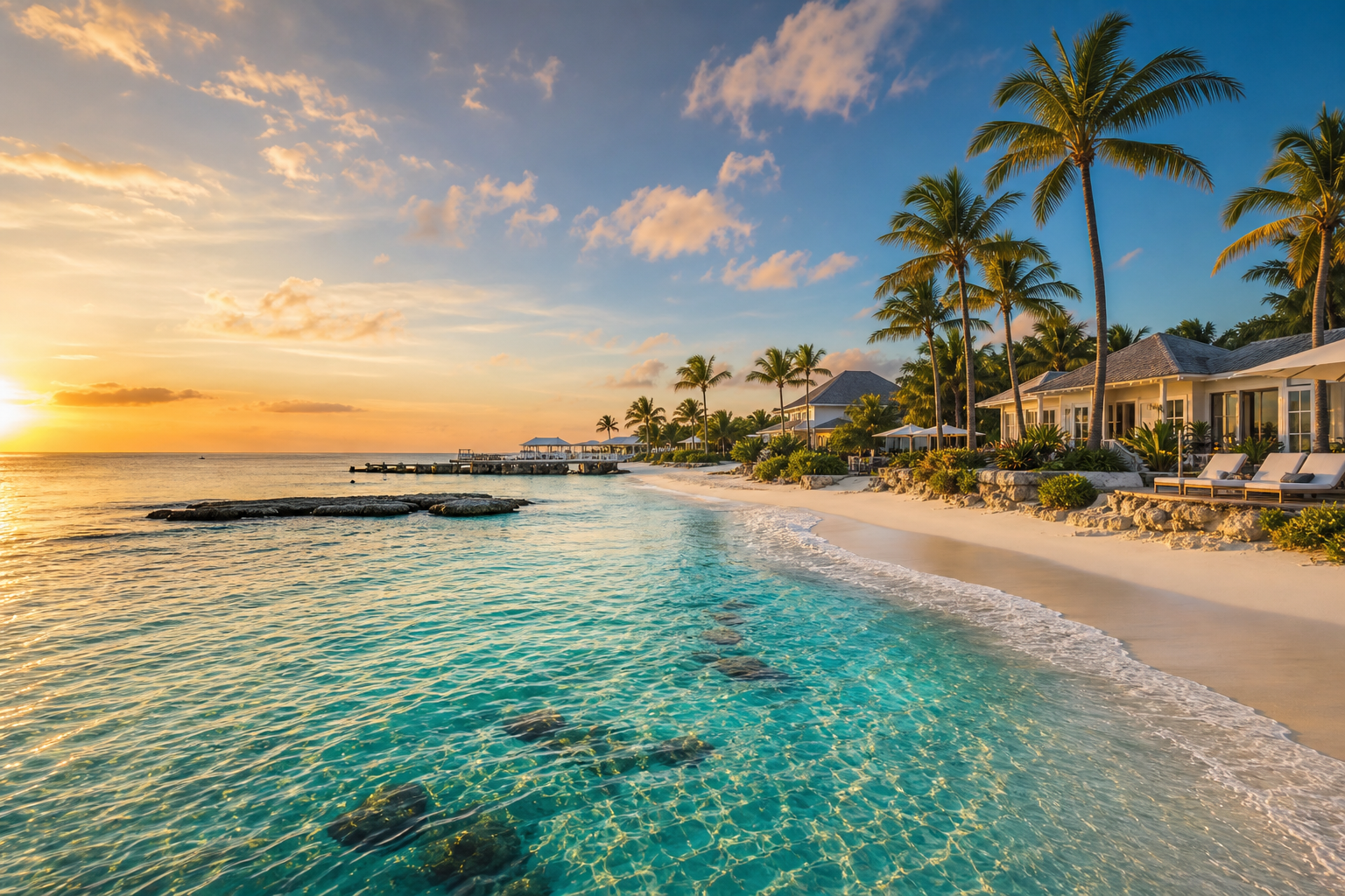 Bahamas tropical destination with beach and island scenery