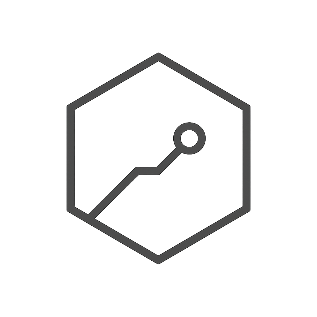 Nexlify Labs logo, hexagonal tech mark