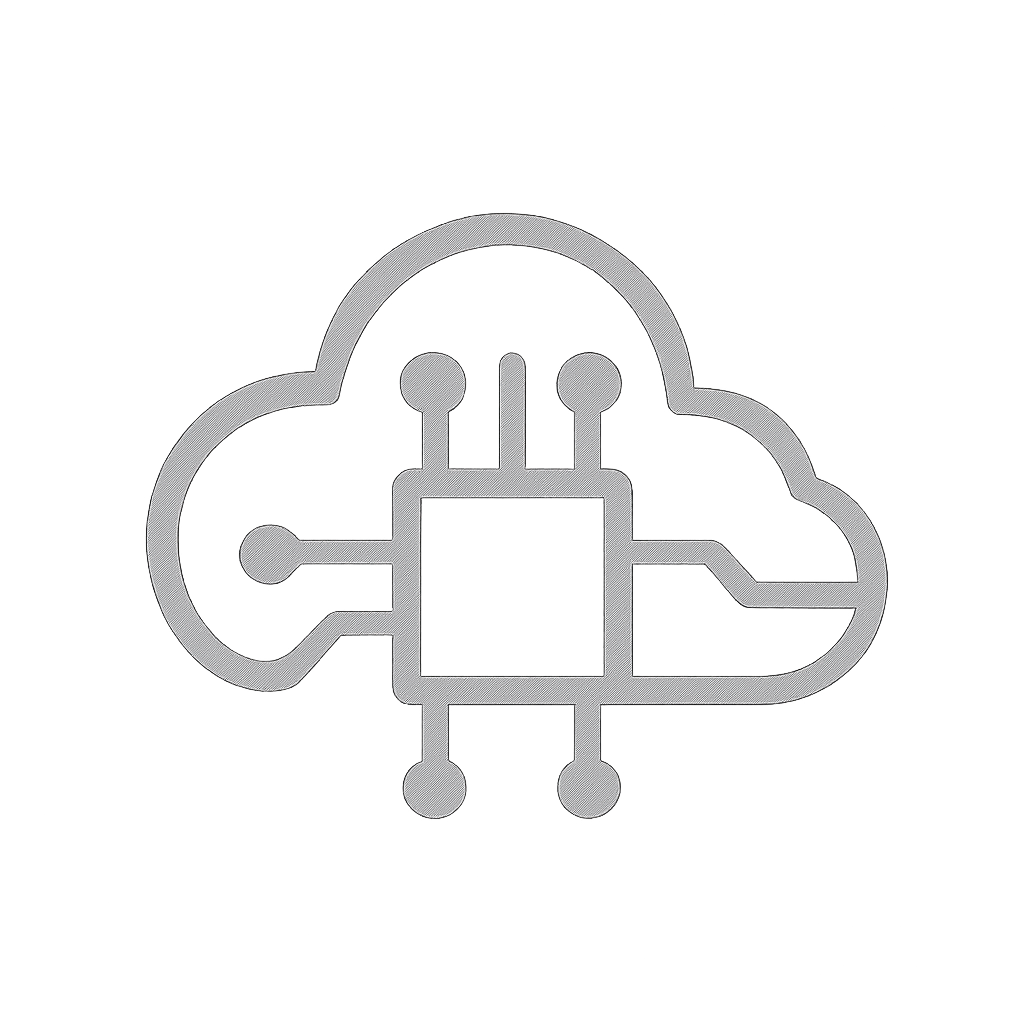 Circuitry Cloud logo, chip circuit mark