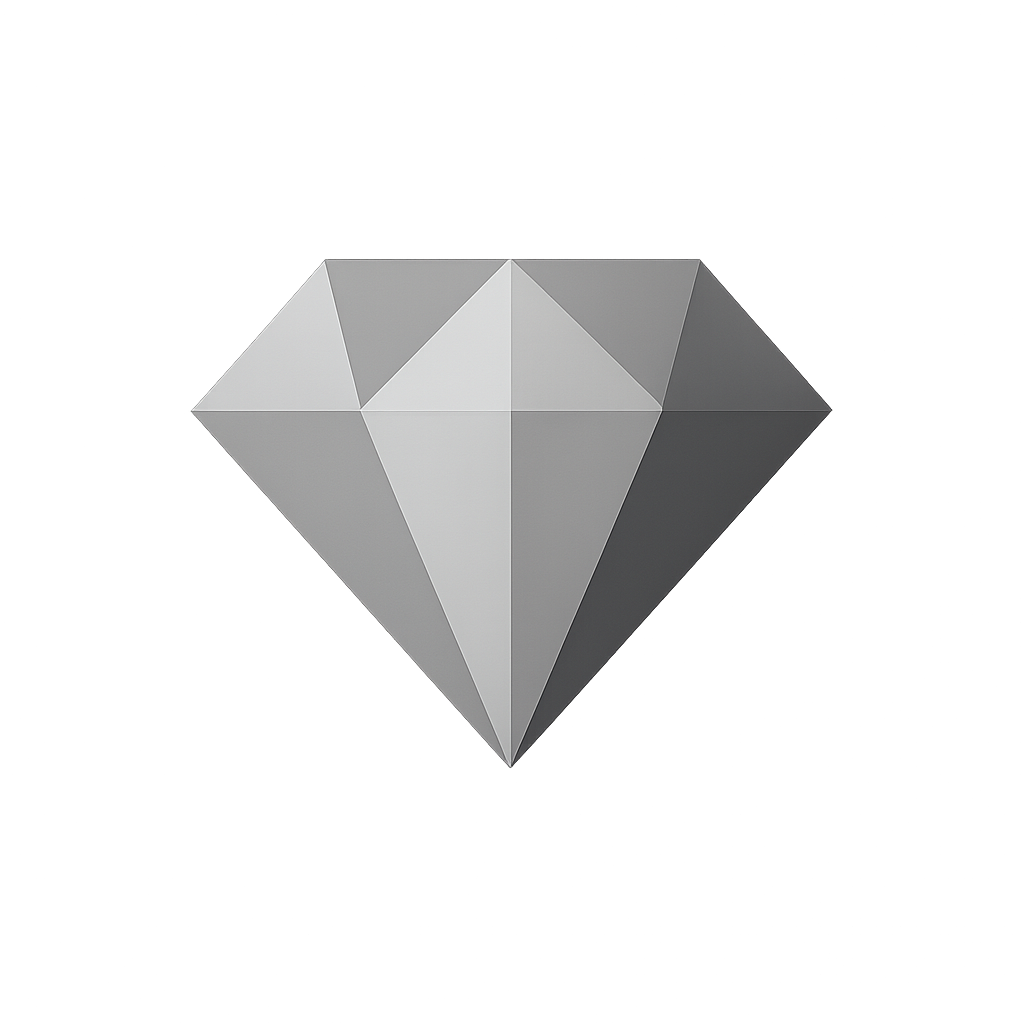 Diamond Stack logo, faceted diamond mark