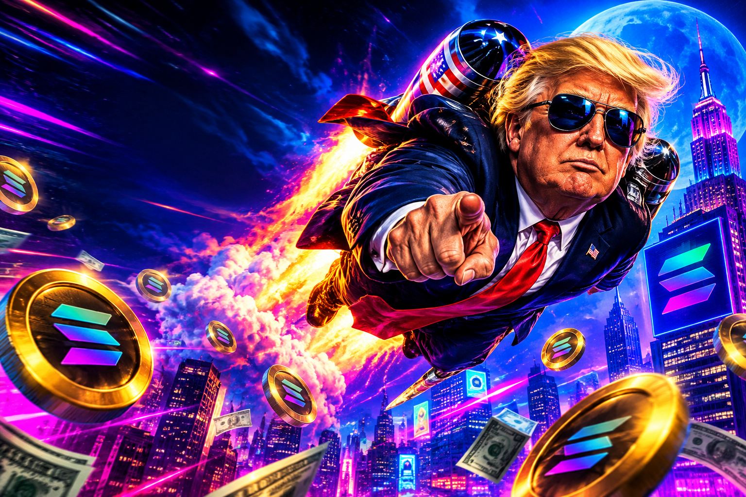 Wide placeholder area for a future Flying Trump horizontal meme banner