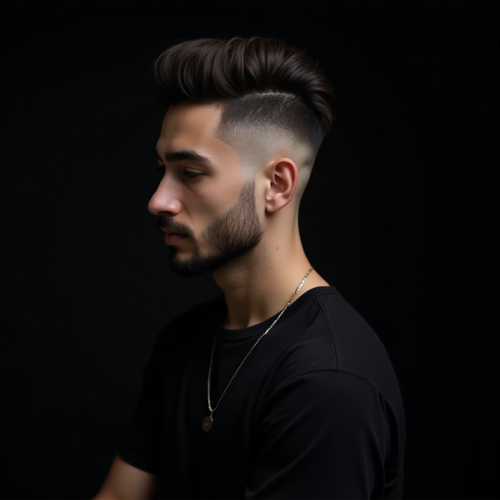 Textured crop haircut with forward fringe and matte styling