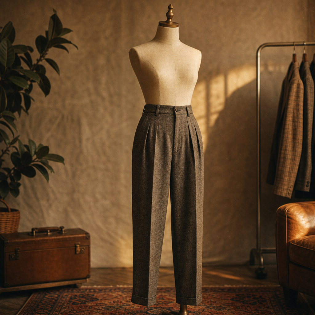 High-Waist Pleated Trousers