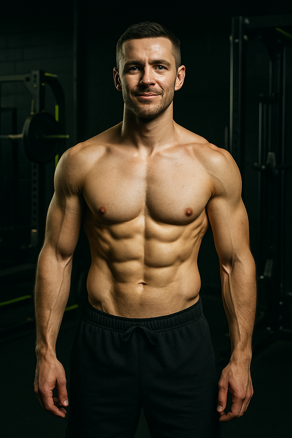 Andrii after transformation, leaner waist and visible upper body muscle definition