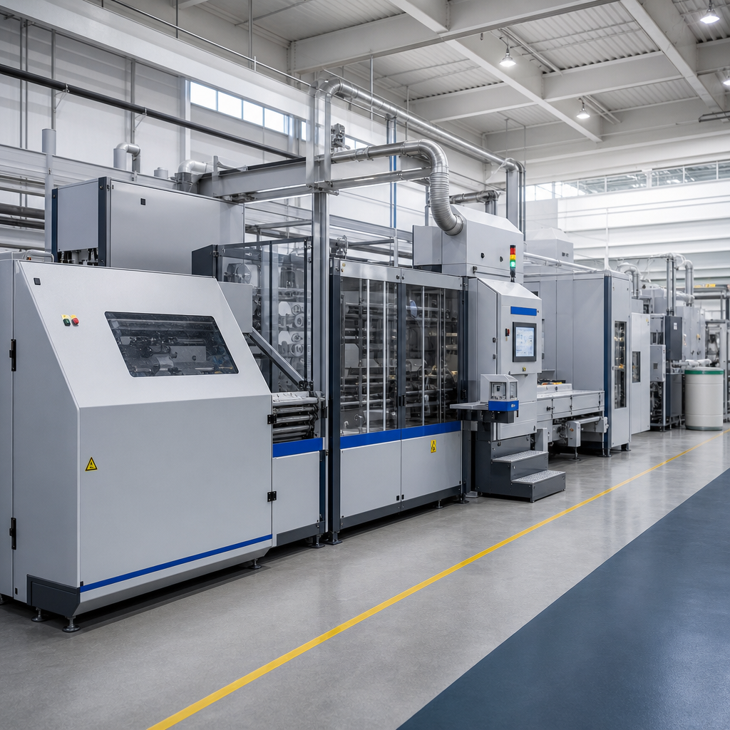 Industrial spinning preparation line with modular processing units