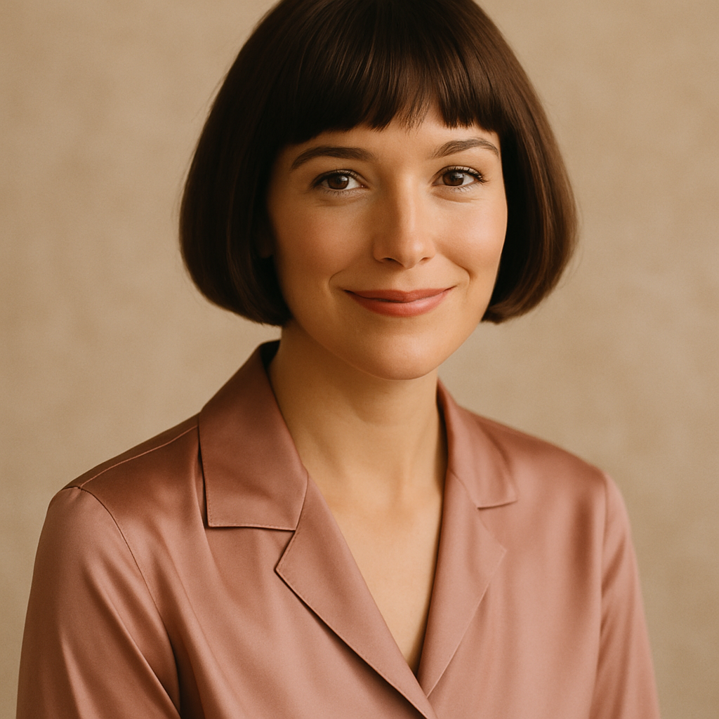 Portrait of Jules, a woman with a sleek bob haircut and warm smile