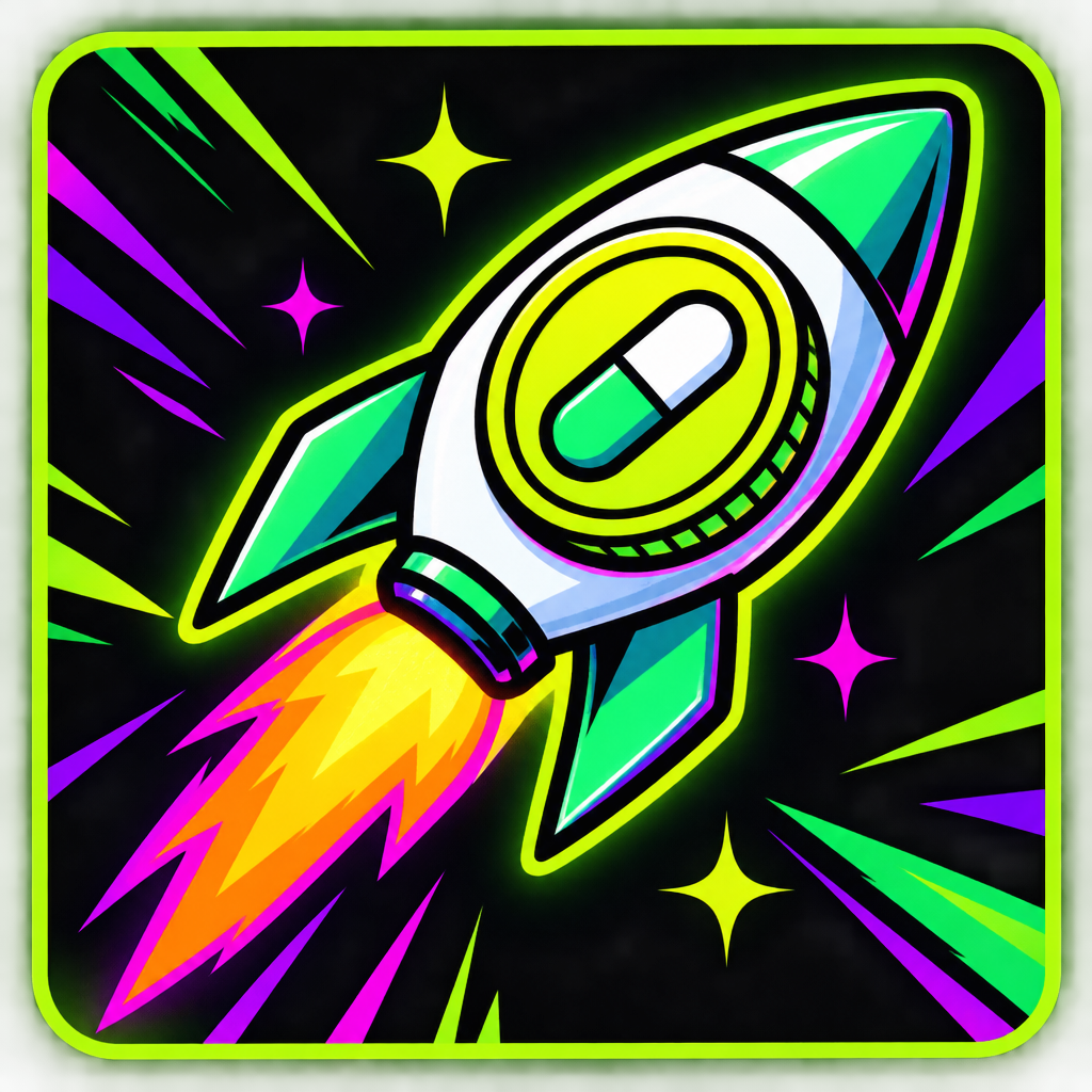 Small neon launch icon for the Pump.fun button
