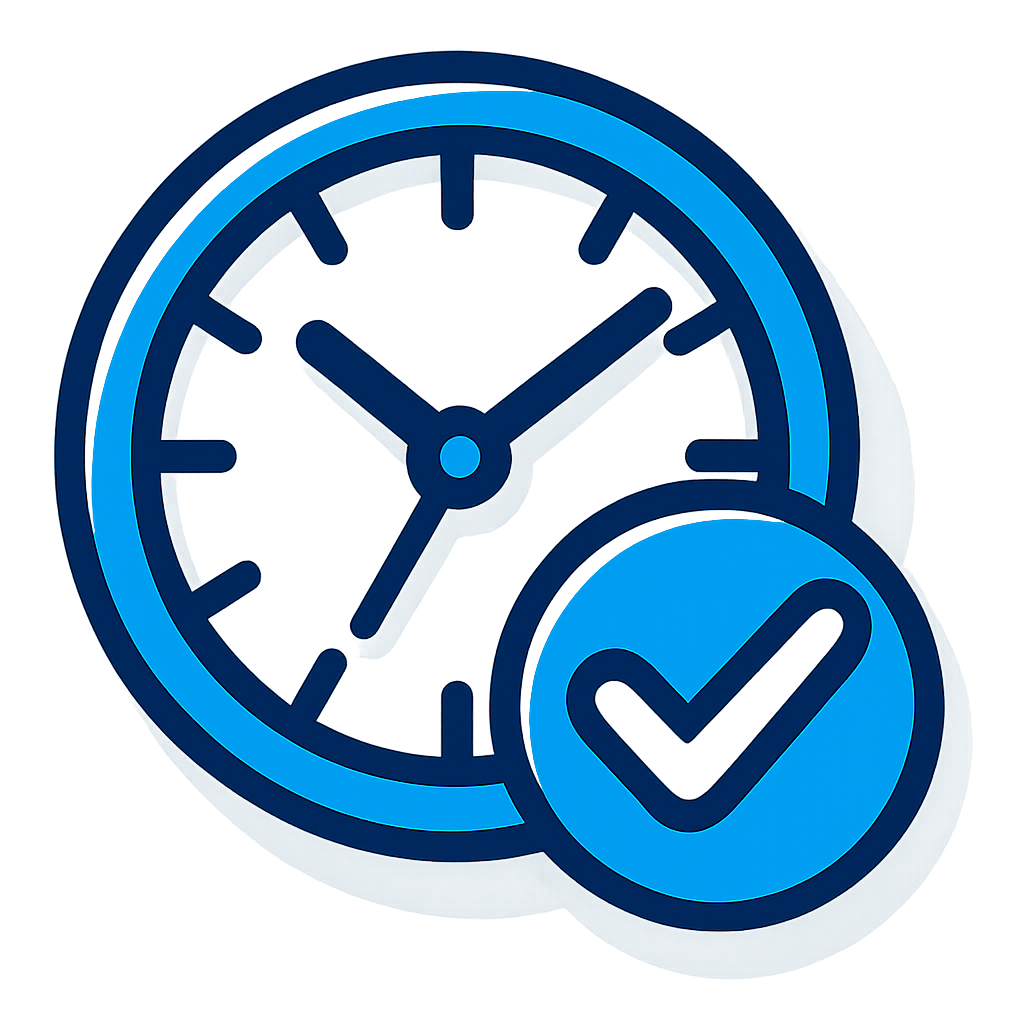 On-time guarantee badge icon