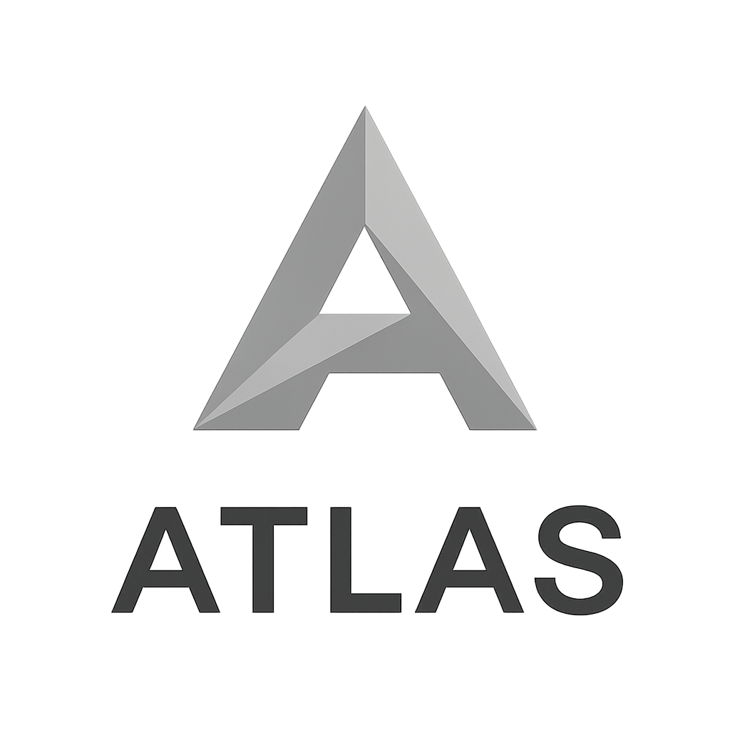 Atlas minimalist A logo in monochrome