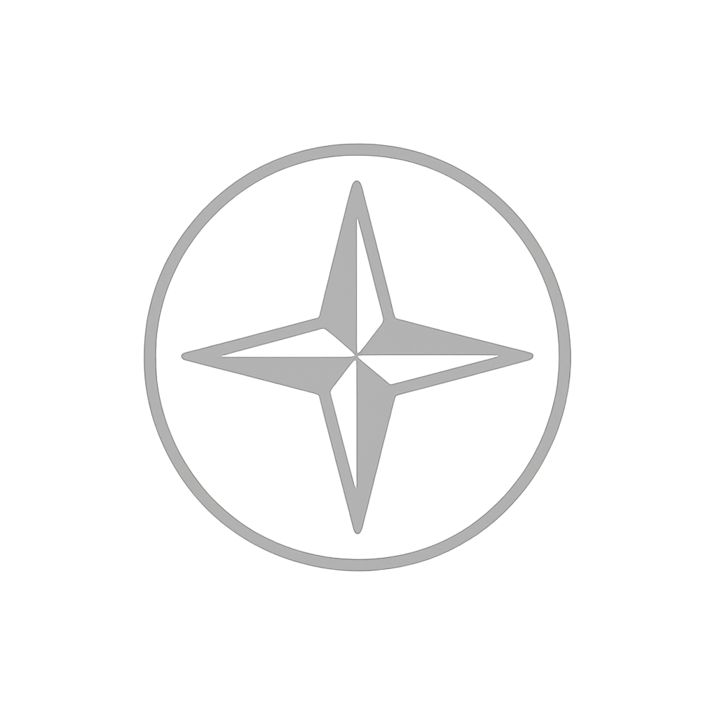 Northwind minimalist compass logo in monochrome
