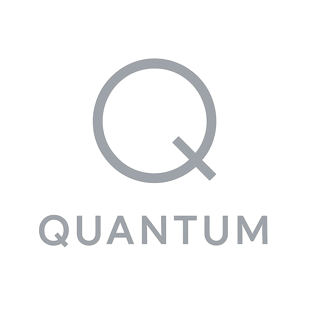 Quantum minimal Q ring logo in monochrome