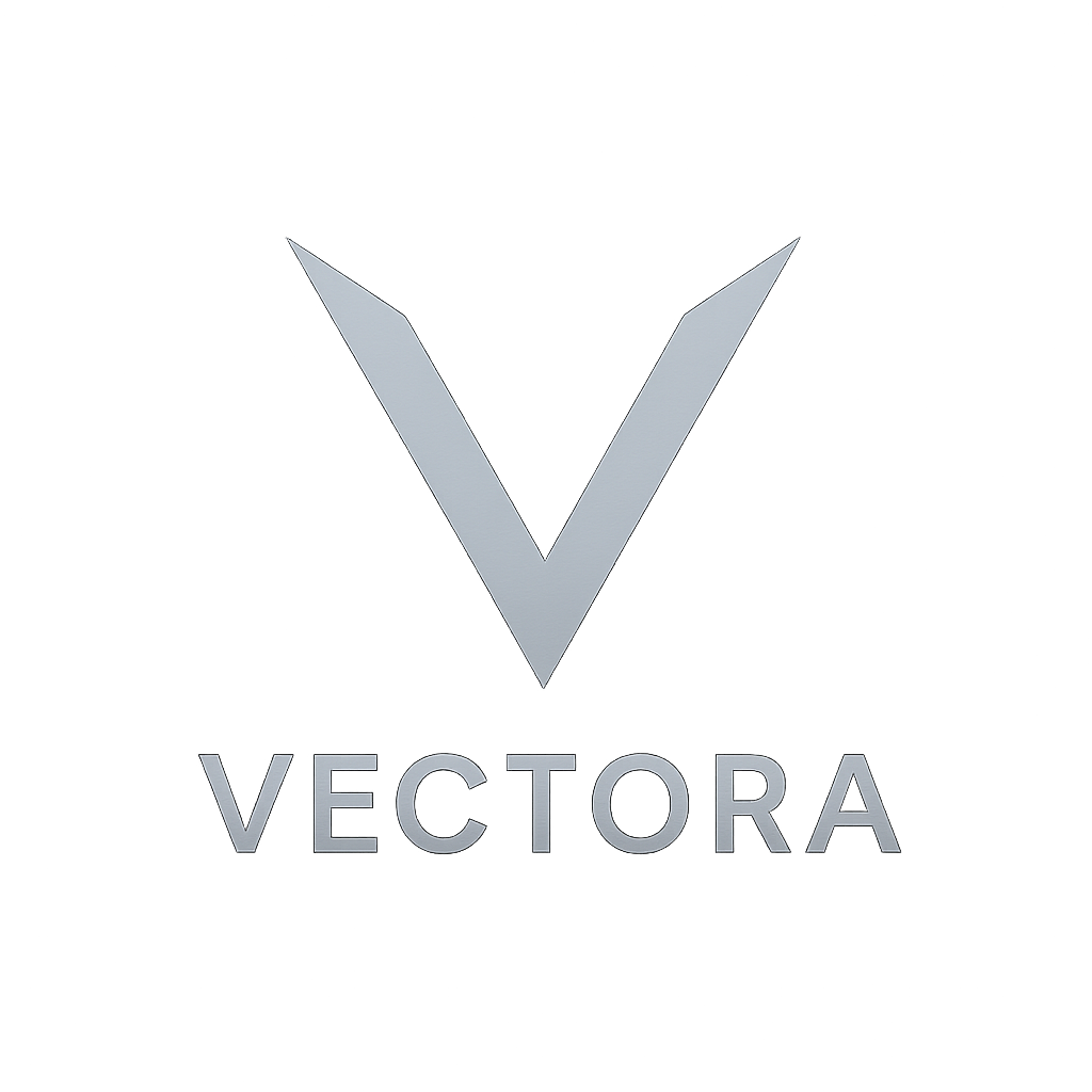 Vectora angular V logo in monochrome