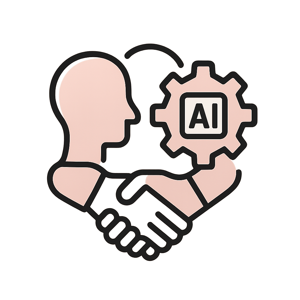 Icône abstraite collaboration humain + IA