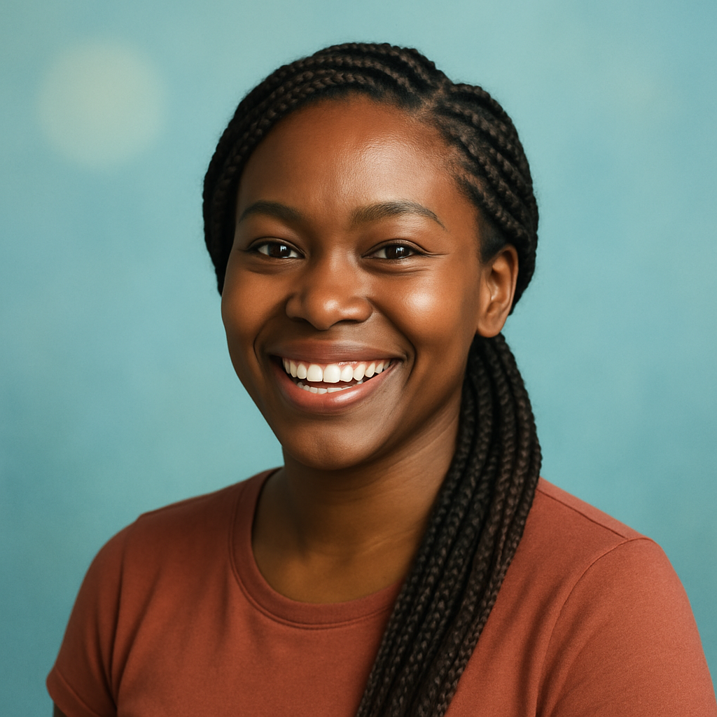 Portrait of Jessica Wilson, a Black woman with braided hair and bright smile
