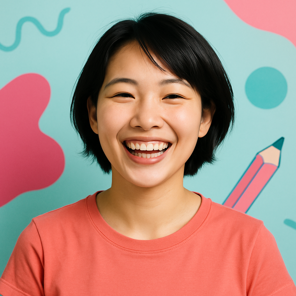 Portrait of Emma Tran, smiling creative professional