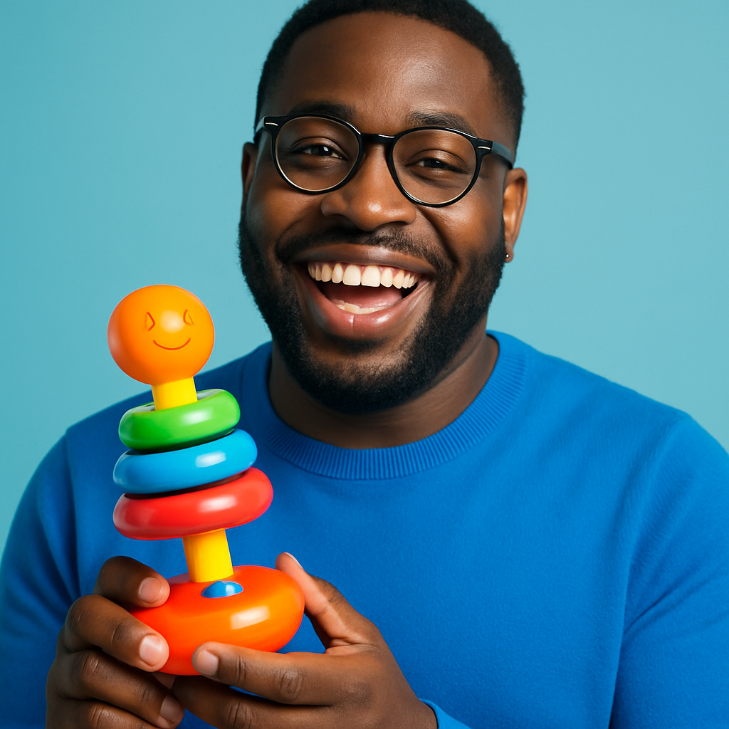 Portrait of Jordan Lee, joyful parent