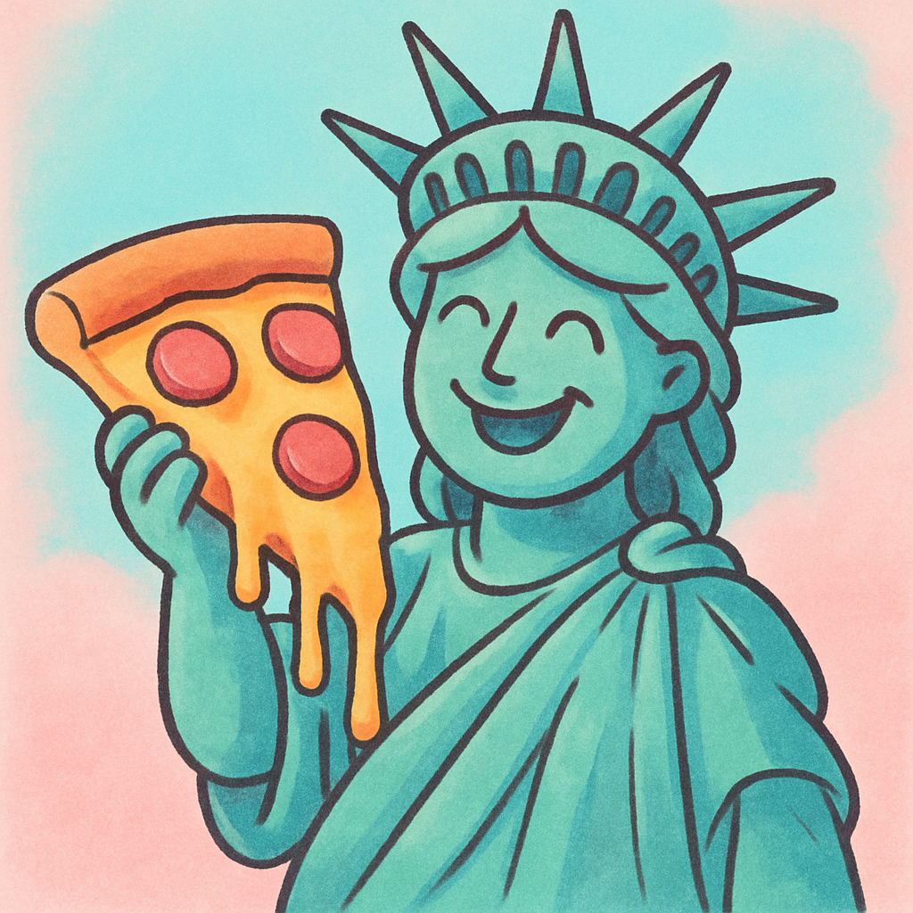 Pizza Statue of Liberty meme illustration