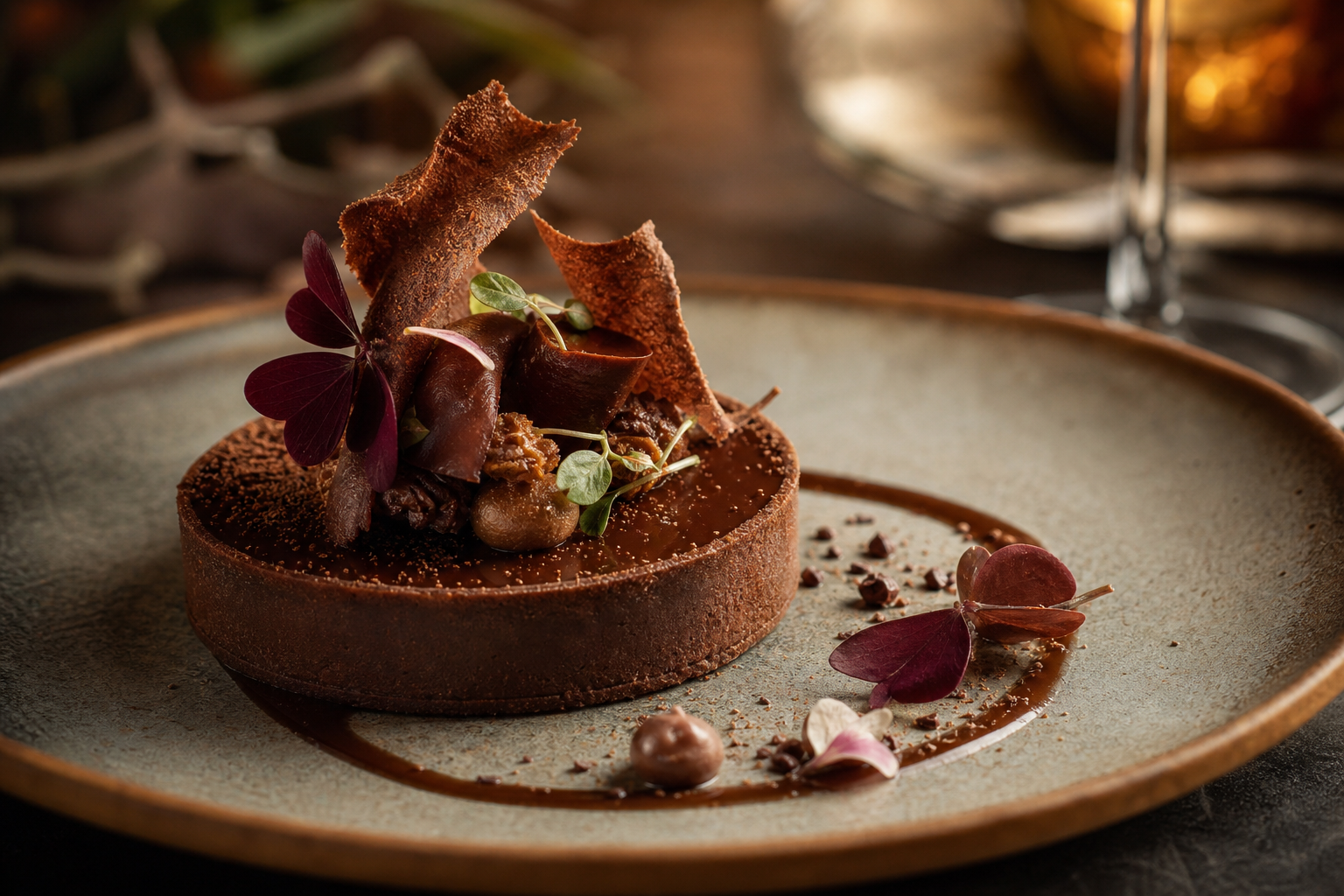 Ember Chocolate Tart signature dish, refined plating