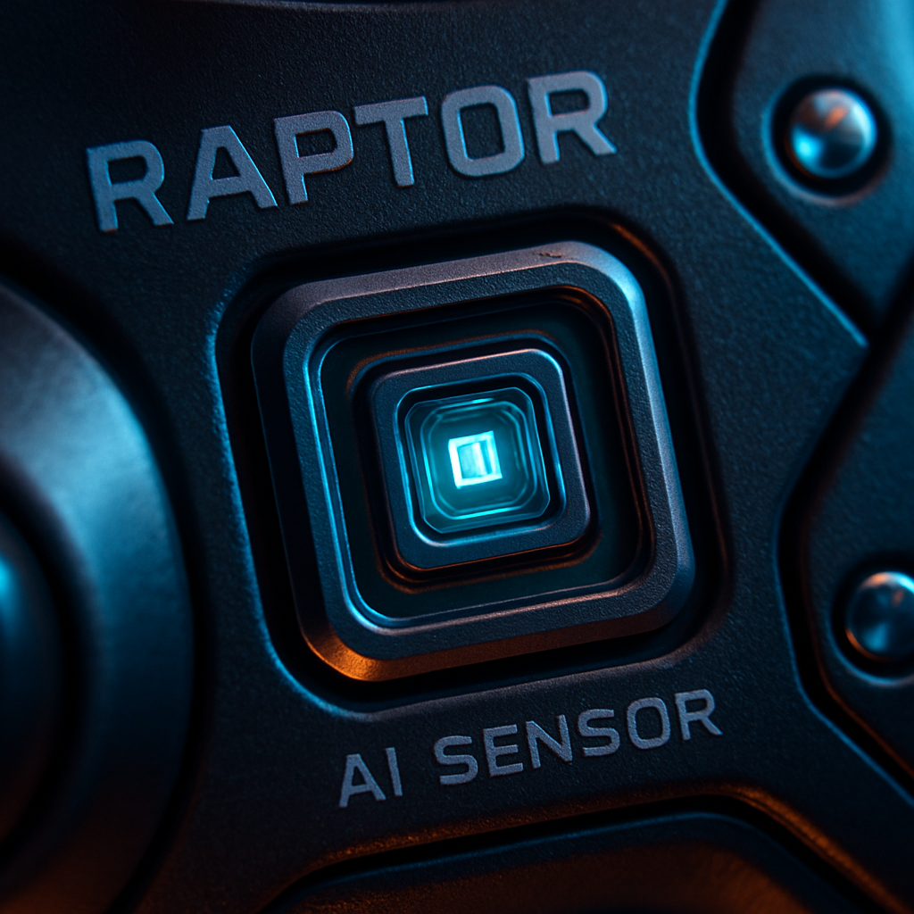 Close-up detail of Raptor Controller AI sensor
