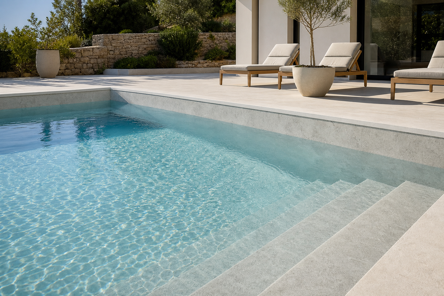 Finition ciment clair architectural
