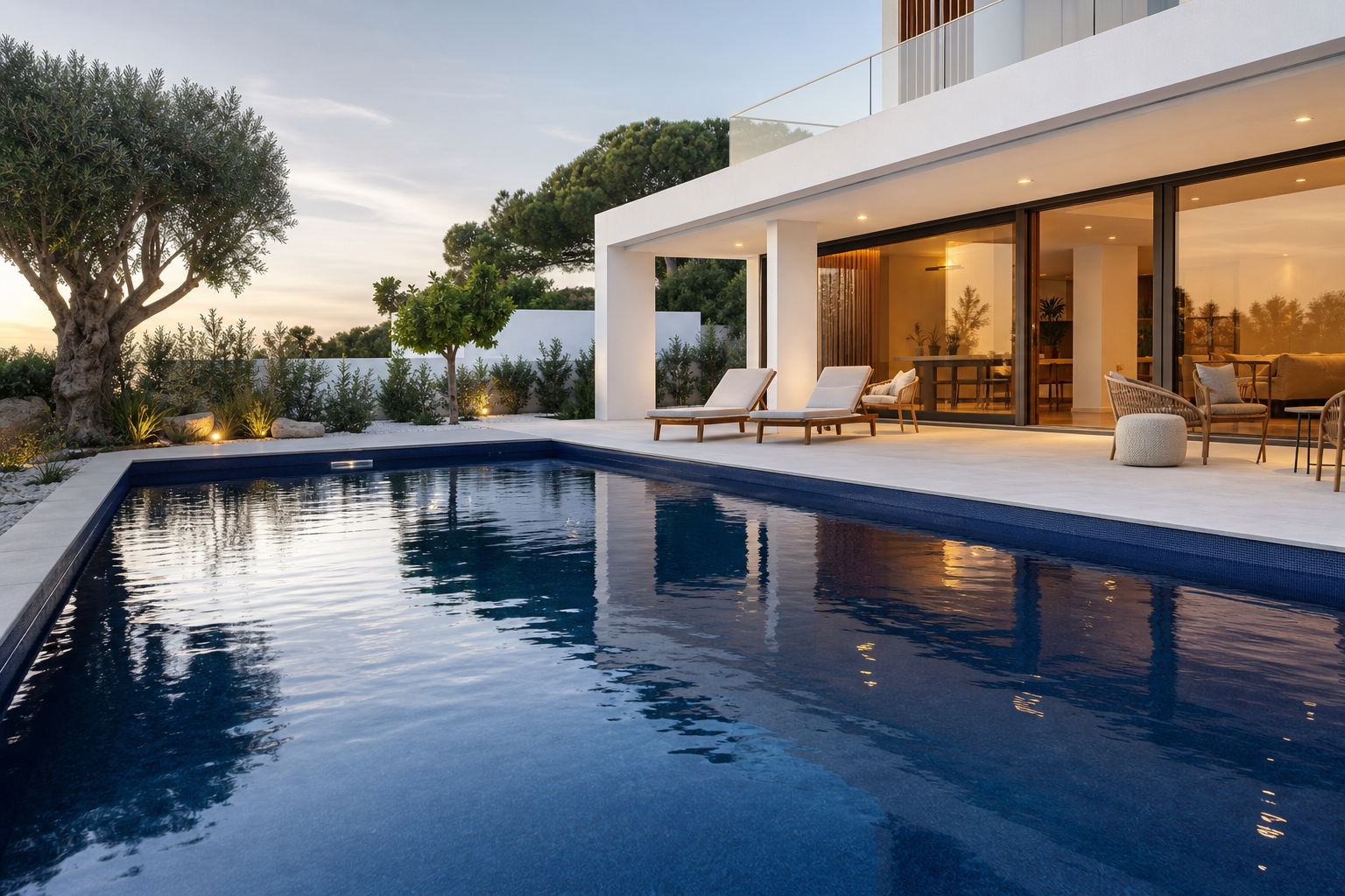 Deep Ocean Navy pool liner finish in rich dark blue with smooth low-gloss texture