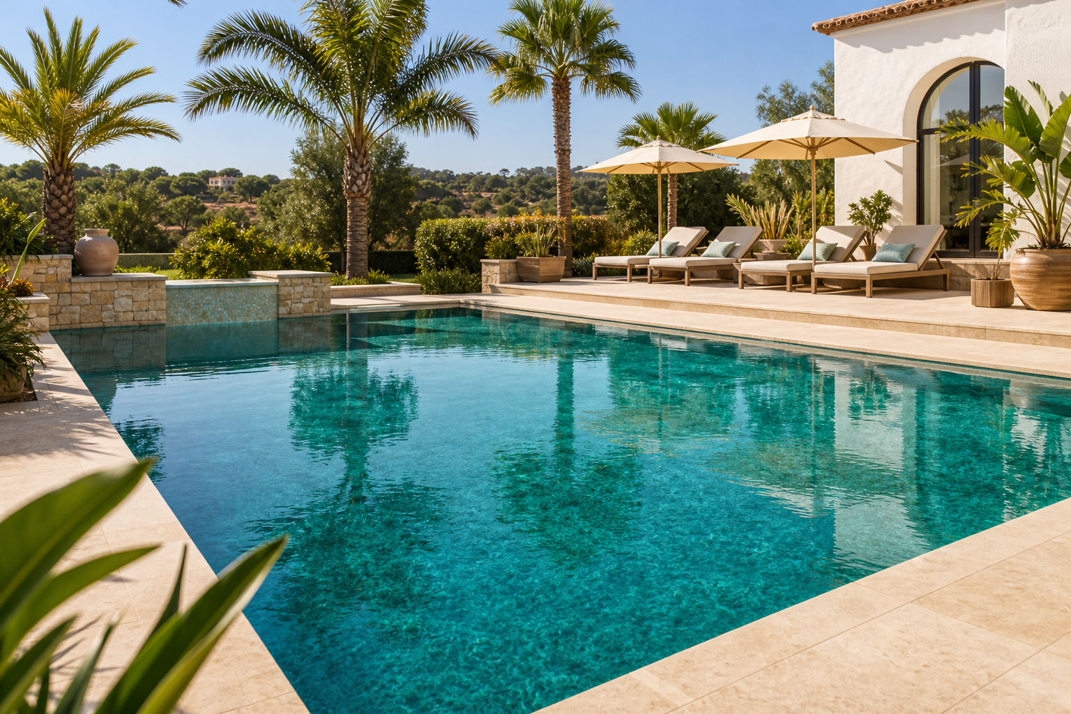Lagoon Teal pool liner finish with medium teal coloration and softly marbled aquatic texture