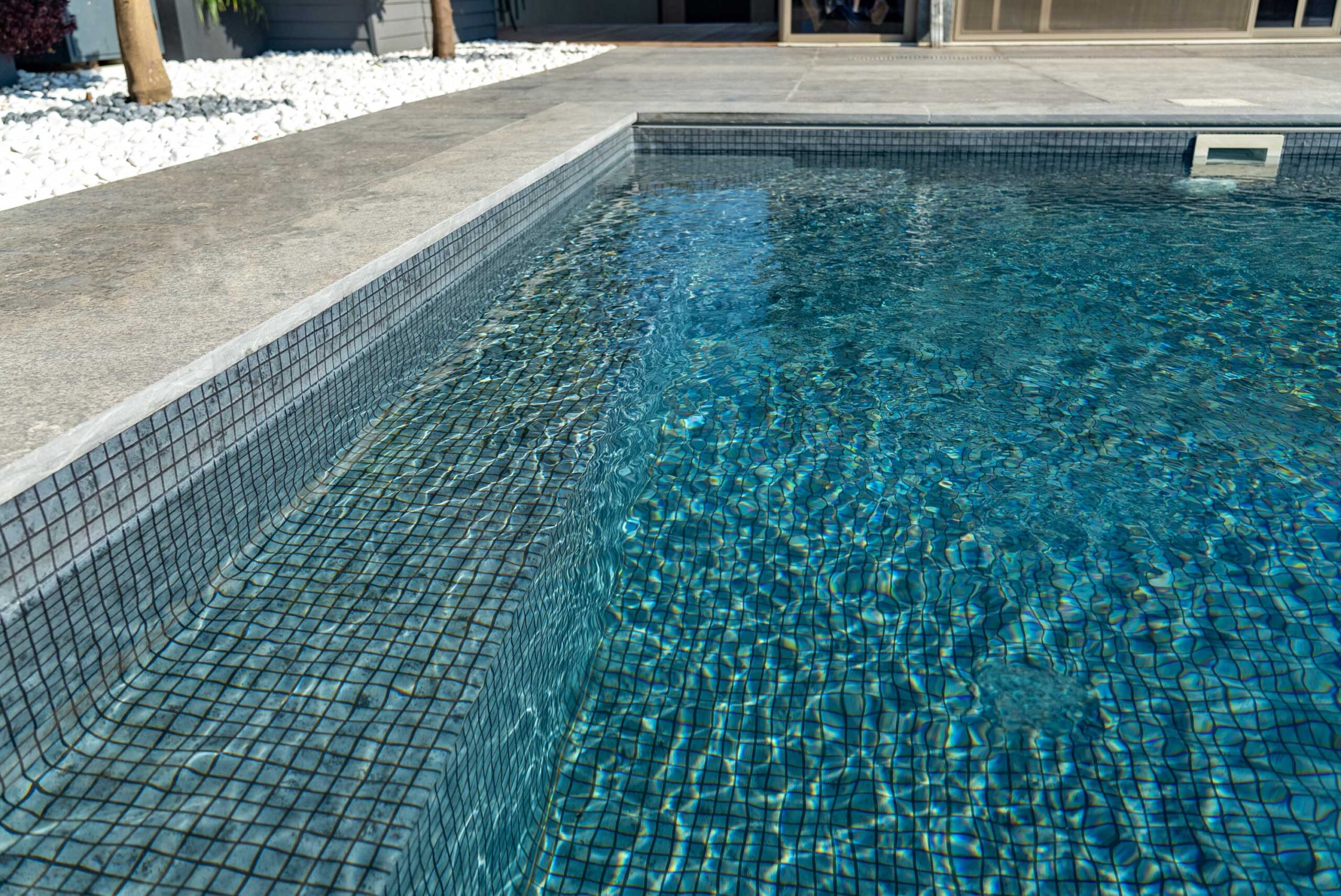 Matrix Silver Black 3D Touch pool liner finish with textured relief and premium contemporary character