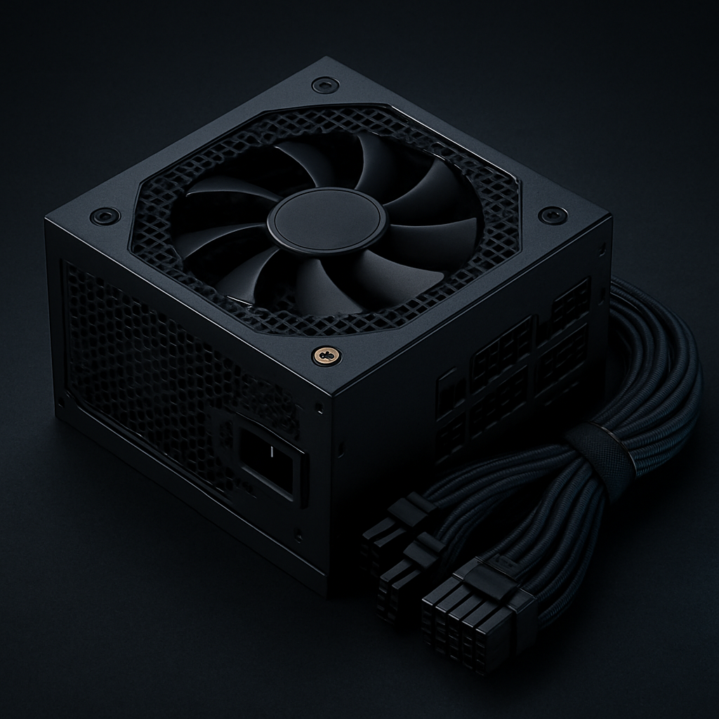 Modular power supply unit with sleeved cables and gold efficiency badge