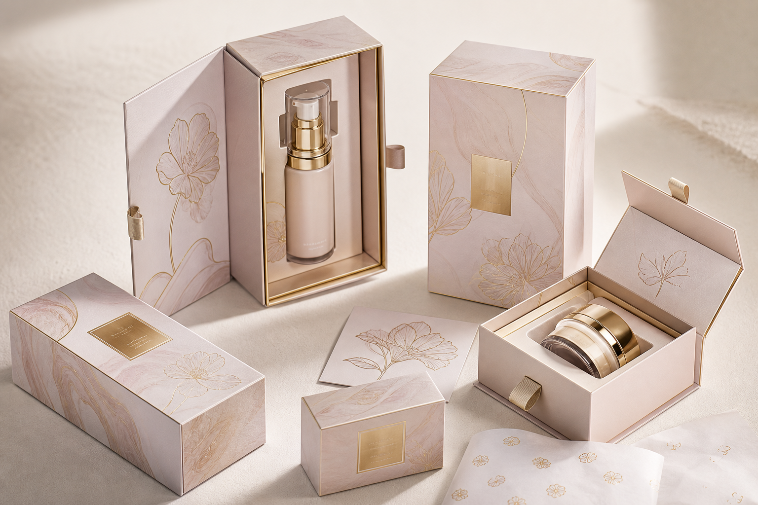 Premium beauty gift box packaging case visual