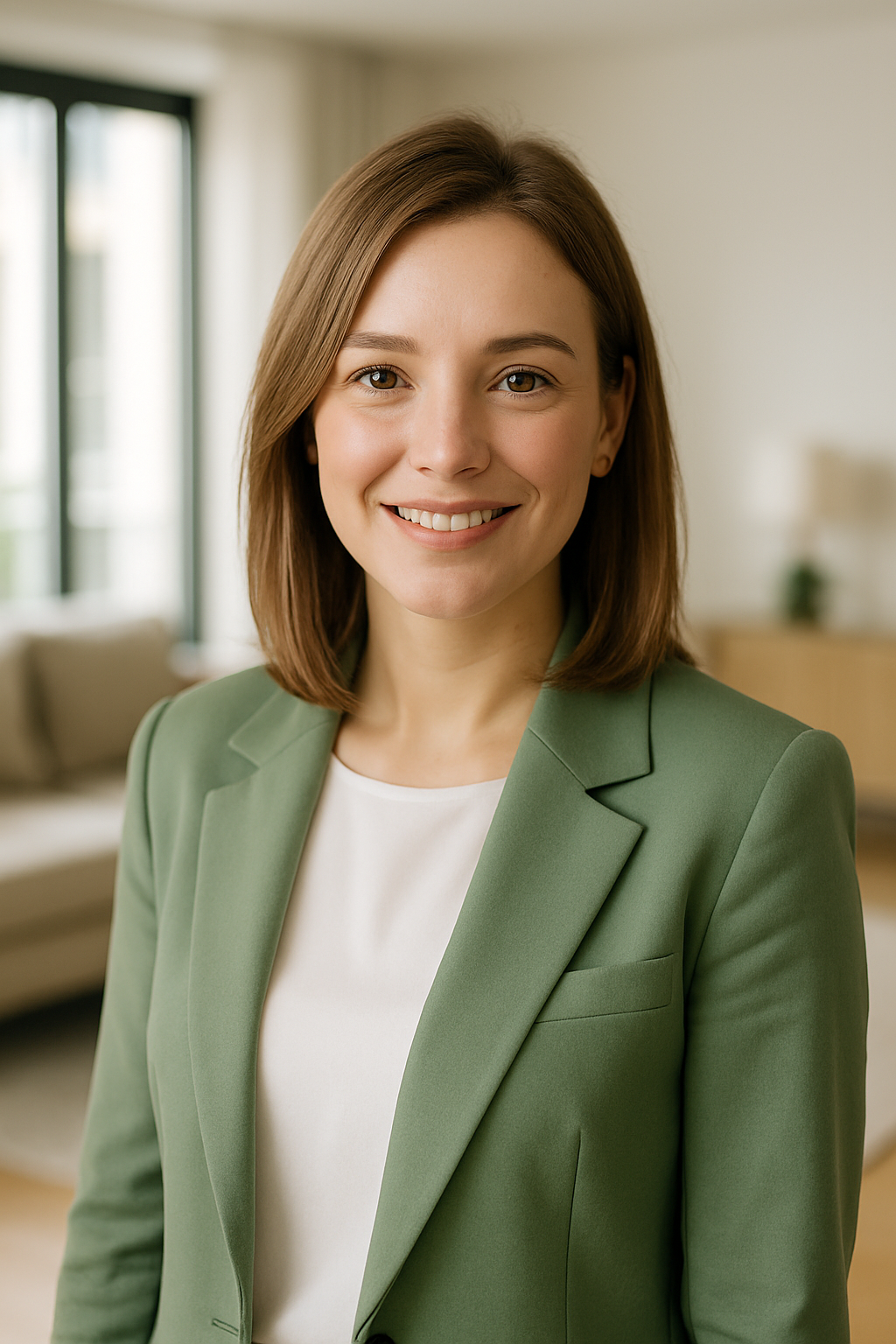 Professional portrait of Olha Melnyk, Kyiv real estate agent