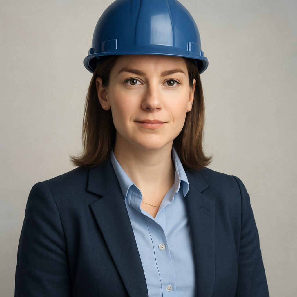 Professional UK surveyor portrait, modern and trustworthy style