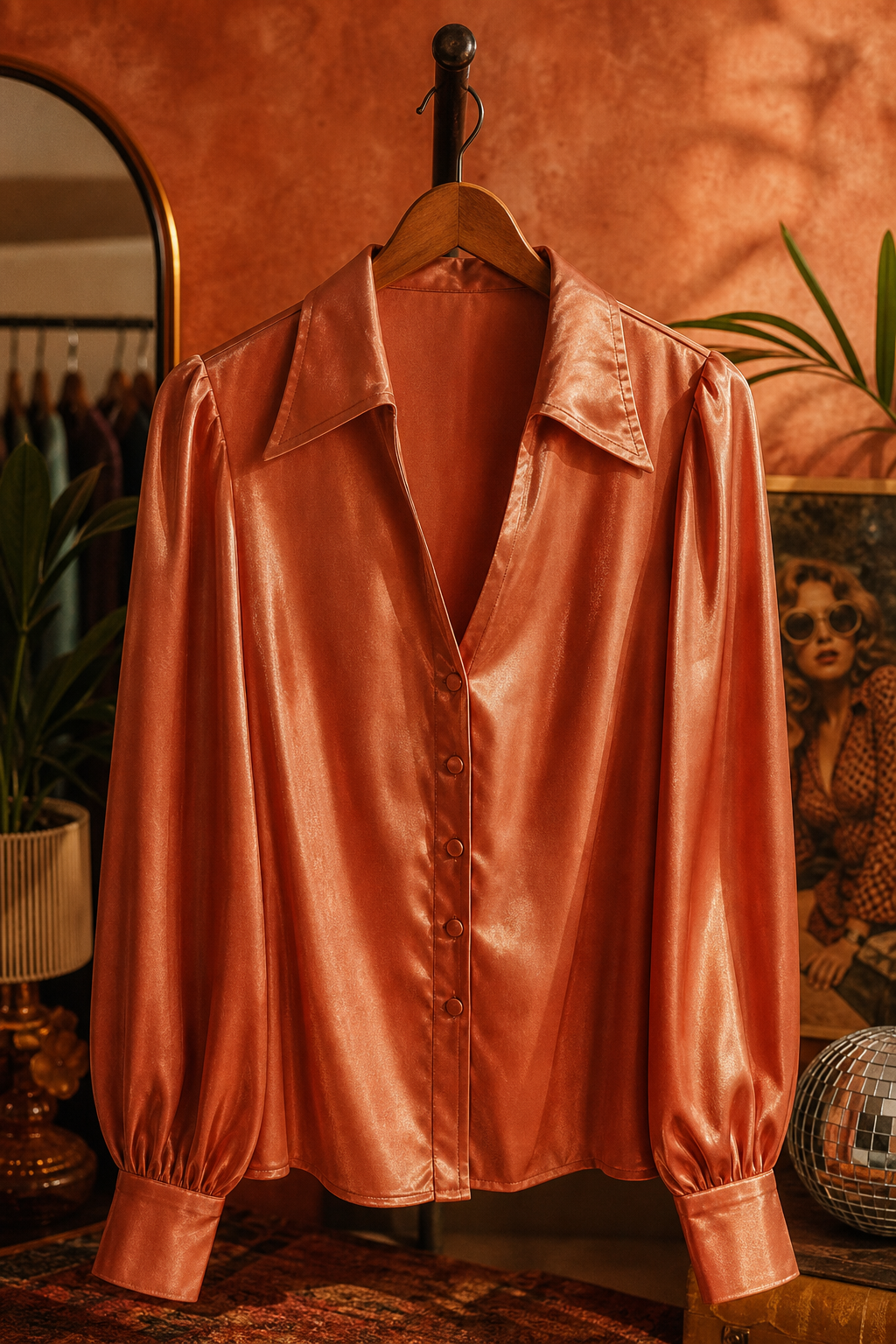 Vintage Disco Satin Blouse product photo