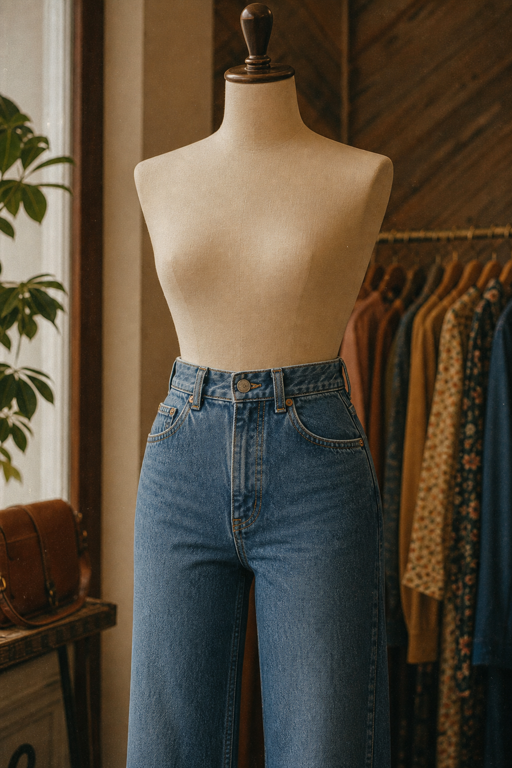 Retro High-Waist Denim