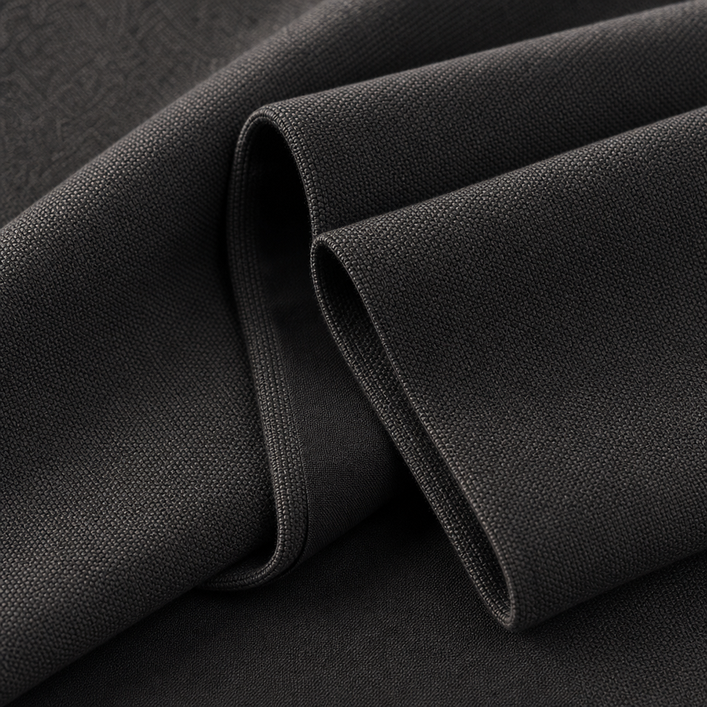 Blackout curtain fabric in dense layered weave