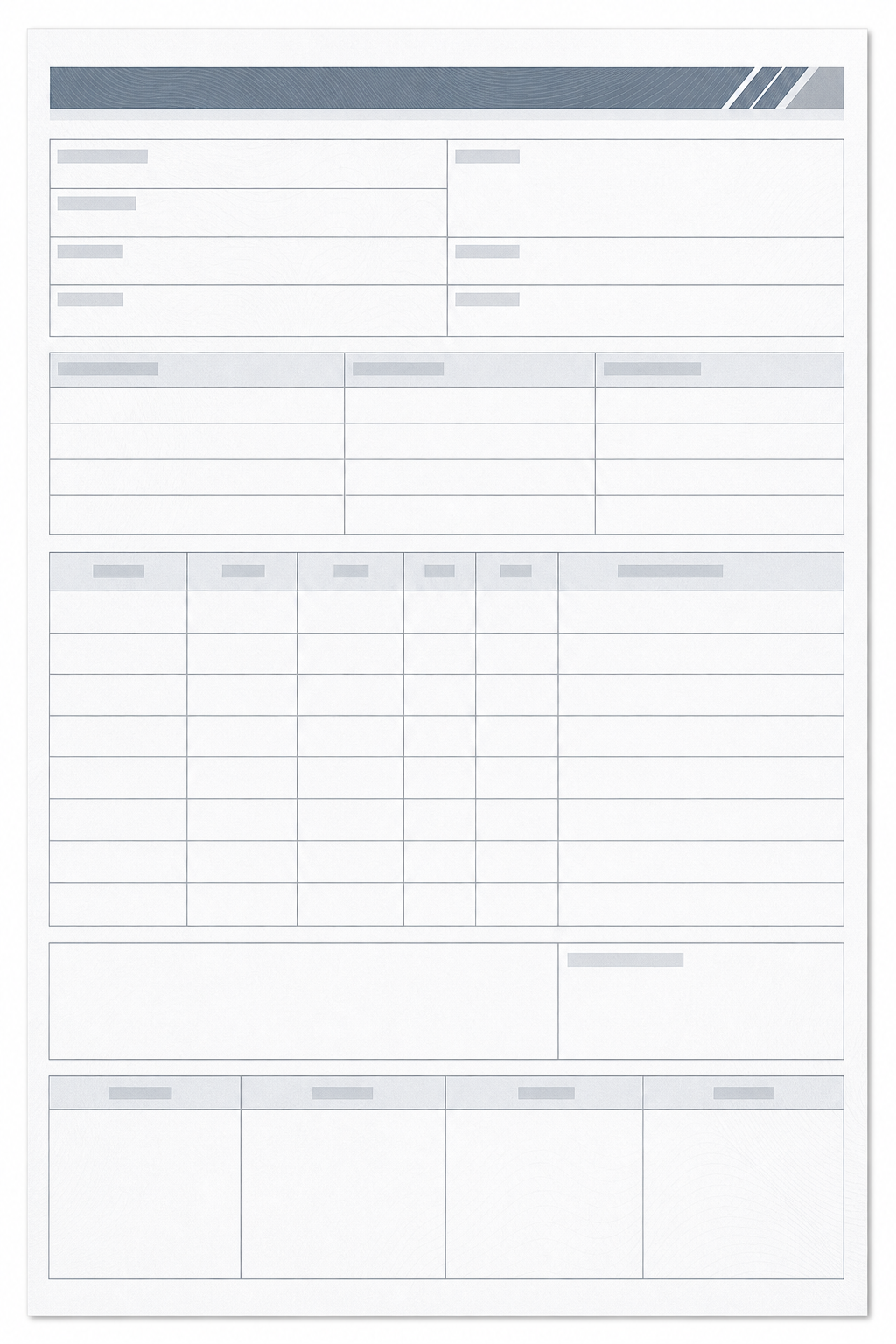 Upright export documentation placeholder for Russia flame-retardant compliance, with a top header strip and simple section blocks.