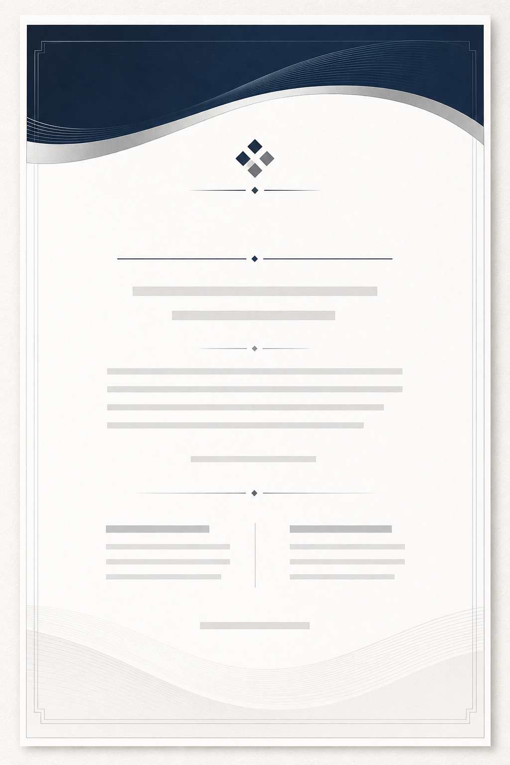Portrait certificate placeholder representing a flame-retardant documentation set for the United States, with clean header band and balanced text blocks.
