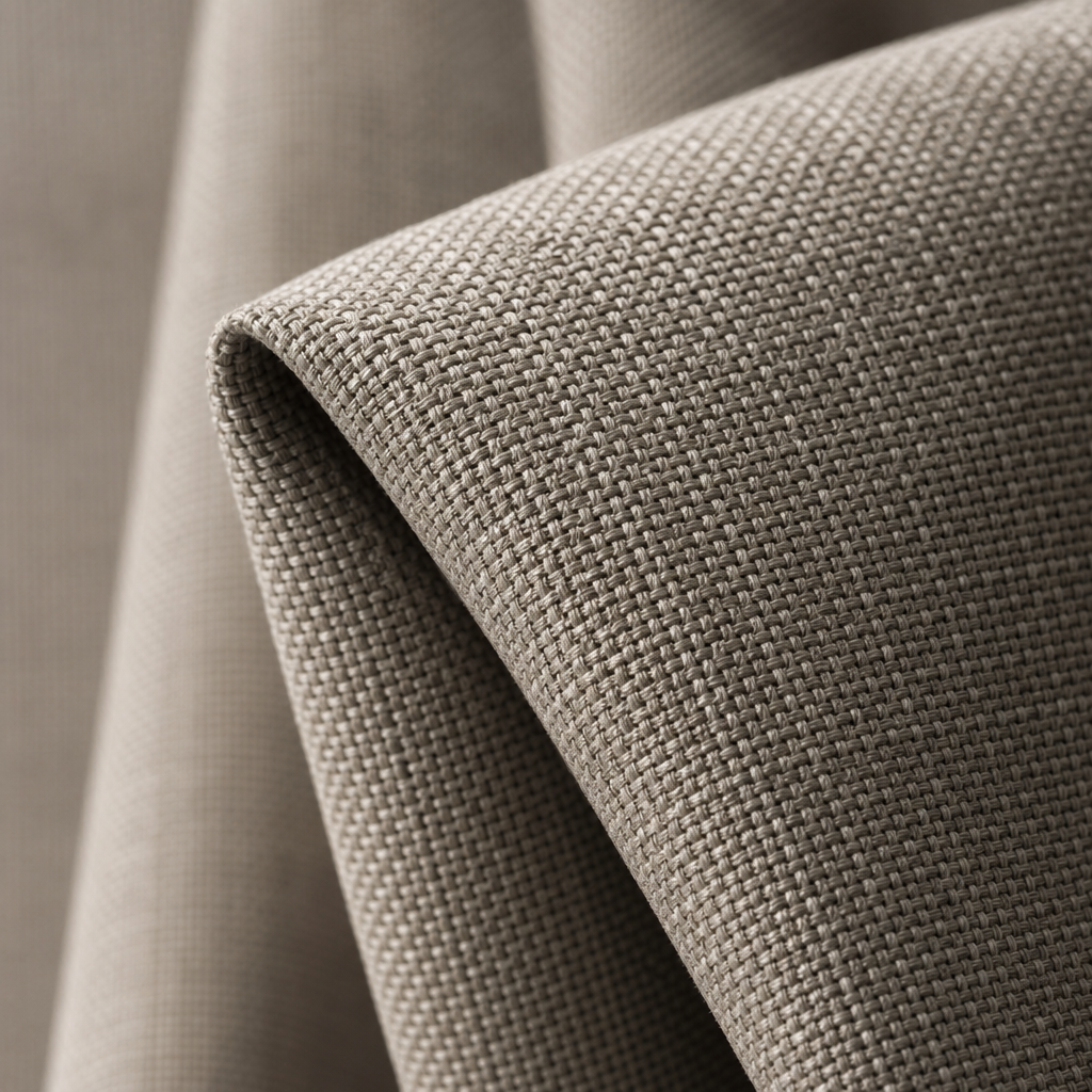 Close-up of premium curtain fabric texture with woven detail