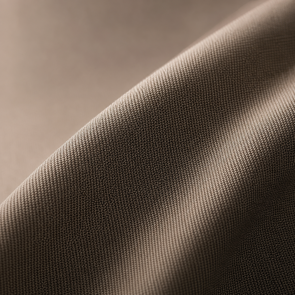 Close-up of premium blackout curtain fabric texture in neutral tones