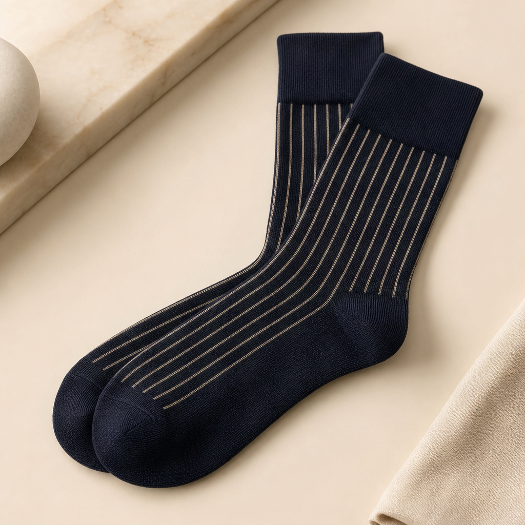 Signature Stripe Dress Socks premium sock product photo