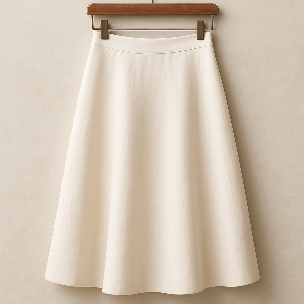 Opal Midi Skirt - ivory flared midi