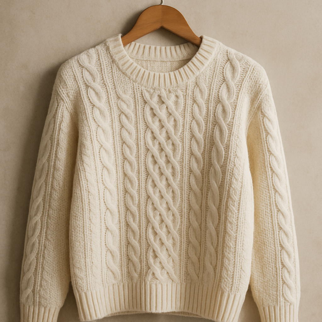 Ivory Cable Sweater - classic knit