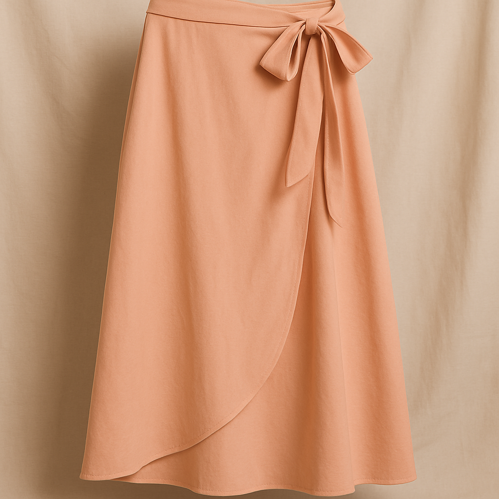 Peach Wrap Skirt - peach tie skirt